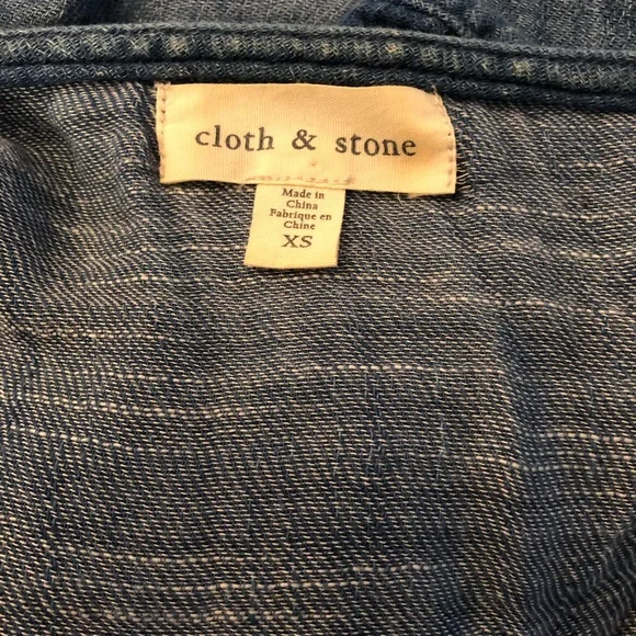 Anthropologie | Cloth & Stone Chambray Cold Shoulder Dress Women's size XS - Picture 5 of 7